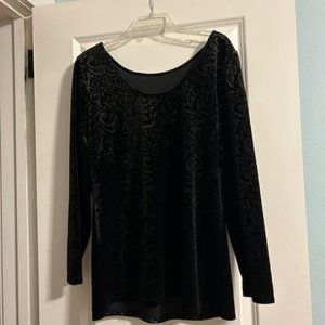 Cache Black Velvet Top, Women's XL